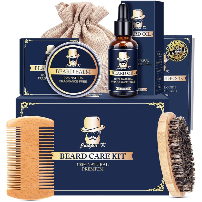 Gifts for Men, Beard Kit for Men's Daily Grooming, Moisturize & Soften Coarse, Dry Facial Hair, Anniversary & Wedding & Birthday Gifts for Him Boyfriend Husband Dad Brother Adult Son Male Friend