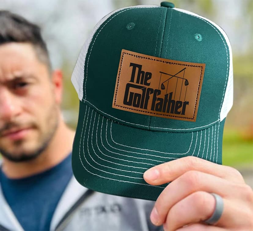 Father Golf Gifts - Dad Hat - Gifts for Dad from Daughter, Son, Kids - Golf Gifts for Men - Adjustable Fit, Comfortable Cotton, Perfect for Casual Wear - The Father Trucker Hat, Green