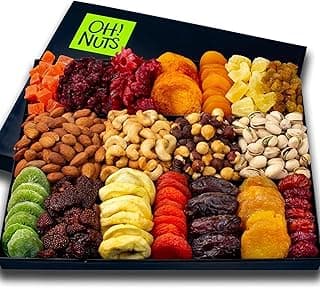 Oh! Nuts Dried Fruit and Nuts Gift Basket XL 18 Variety Basket - Gourmet Holiday Kosher Gift Box - Food Snack Box for Birthday, Anniversary, Corporate Gift for Men, Women, Mom, Dad