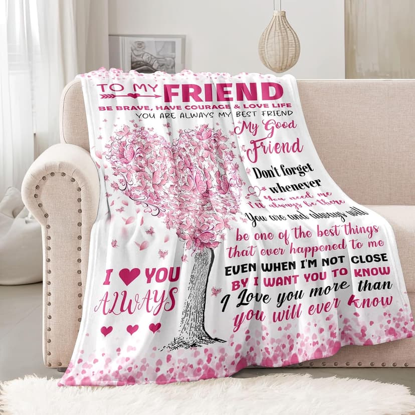 Best Friend Bestie Gifts for Women - Best Friend Birthday Gifts - Friendship Presents for Women - Long Distance BFF Presents - BFF Christmas Mothers Day Valentines Day Blanket 50"X60"