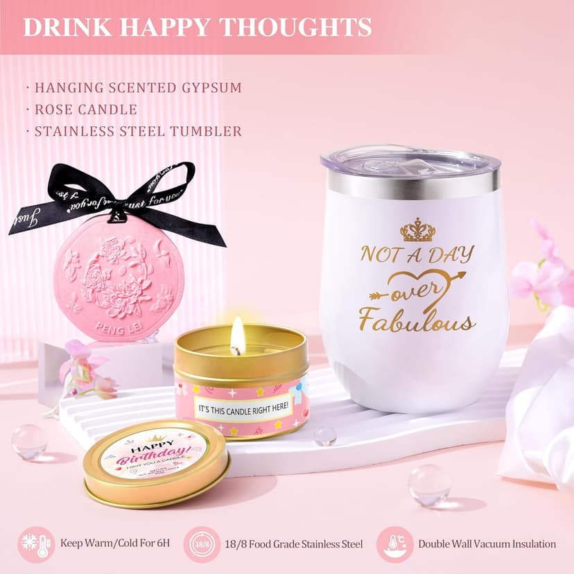 Birthday Gifts for Women, Happy Birthday Gifts Basket for Women Self Care Gift Get Well Soon Gifts, Rose Relaxing Spa Gift Basket with Beach Towel, Woman Birthday Gift for Sister Coworker Her Bestie