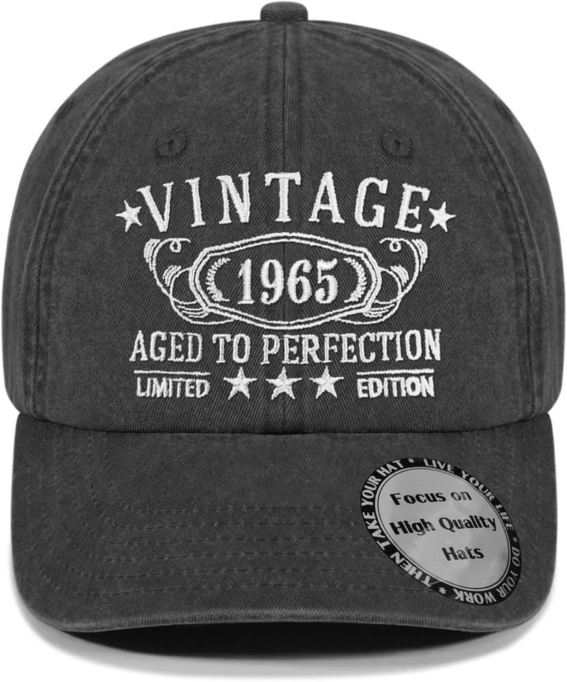 Birthday Gifts for Men Women, Personalized 30th - 100th Birthday Gifts, 1924-1995 Vintage Hat