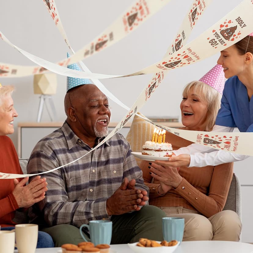 60th Birthday Gifts for Women, Men, Her, Him - Happy Prank Toilet Paper - 60th Birthday Decorations, Party Supplies Favors - 60 Years Old Funny Gag Gift Ideas, Novelty Bday Present for Friends, Family