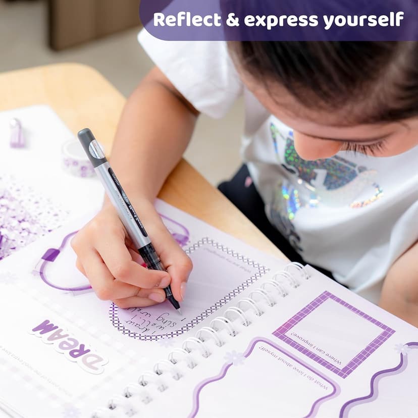 jackinthebox Gratitude Journal Kit for Girls Ages 8-12, 242 pcs, Scrapbooking Journal Set for Teen & Tween Girls,10 Fun Gratitude Exercises, Journal Art & Craft Kit, Ideal Gift for Girls 8 9 10 11 12