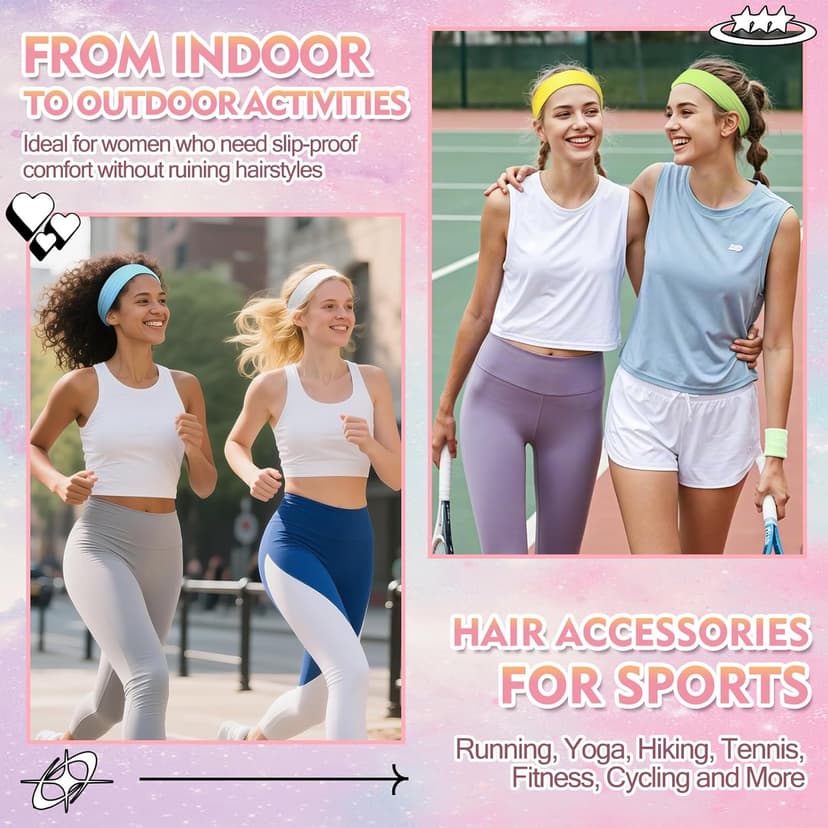 8 Pcs Headbands for Women Girls: Stocking Stuffers Gift for Her Fashion Neon Hair Accessories Head Bands for Women Stretchy Soft hairband Valentines Day Gf Christmas Gifts Easter Basket Stuffers