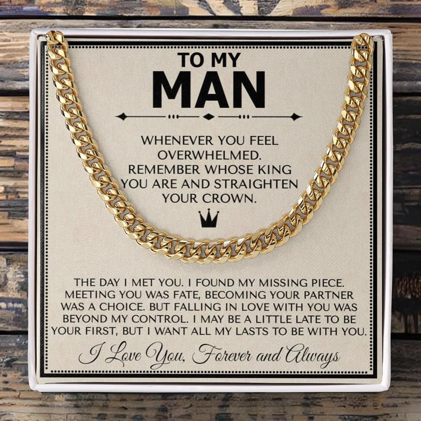 To My Man Steel Cuban Necklace - Meaningful & Romantic Gift
