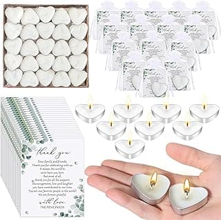 100 Sets Wedding Gifts for Guests Heart Shaped Candles Mini Candles Wedding Candle Gifts for Guests Thank You Cards and Organza Bags for Bridal Shower Party Favors