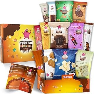 Midi International Snack Box | Premium Exotic Foreign Snacks | Unique Snack Food Gifts Included | Try Extraordinary Turkish Snacks | Candies from Around the World | 12 Full-Size + 1 Bonus