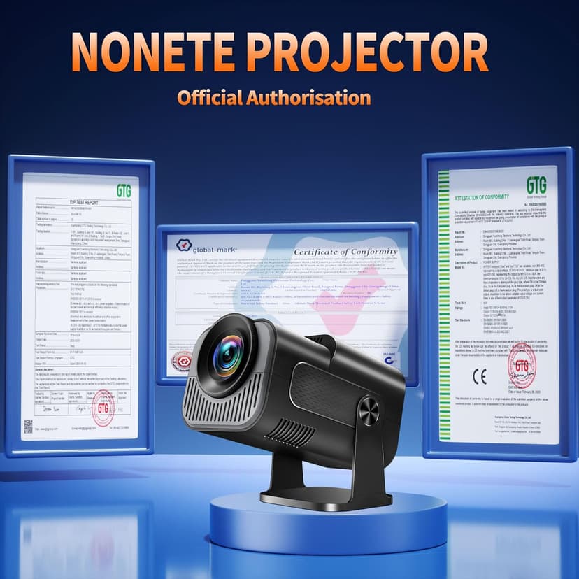 【Built-in Apps】Projector 1080P Full HD, 4K Projector with 270° Rotation,Portable Projector WiFi 6 & Bluetooth 5.2 Support,Featuring Auto Keystone Correction,HDMI/USB Connectivity Projector Black