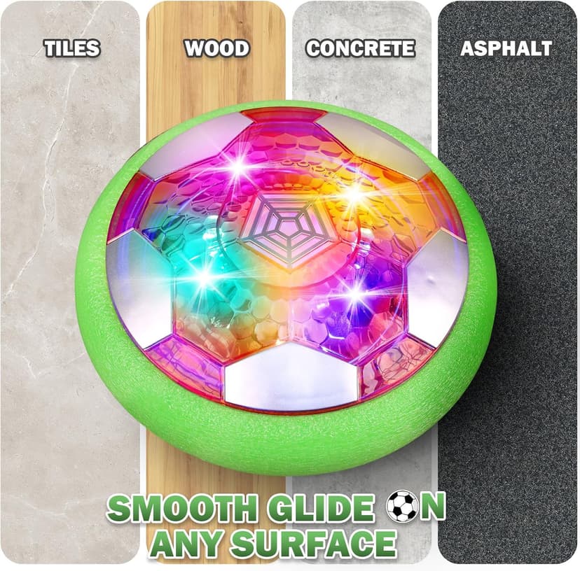 BaLaM Hover Soccer Ball Toys for 3-8 Year Old Kids Toddler Boys Girls, Christmas Birthday Gifts for Kids Age 4-6 5-7 8-12, Indoor Rechargable Light-up Toys Games