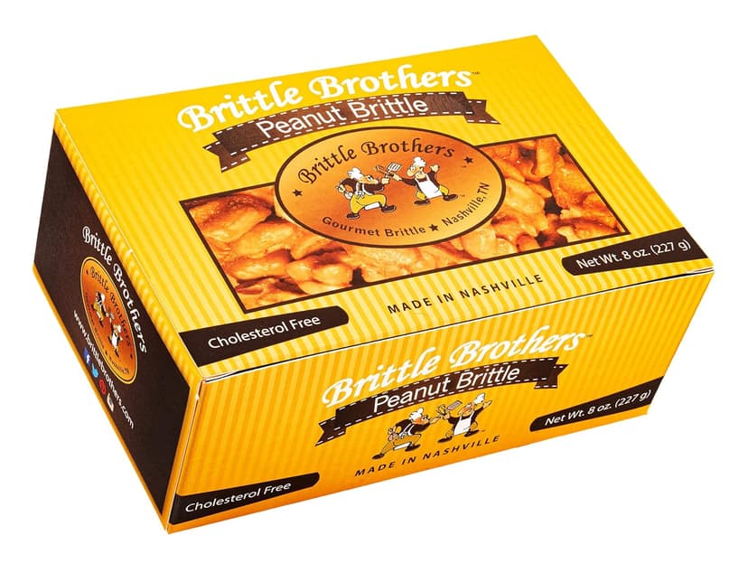 Brittle Brothers Variety Gift Set : 4-8 oz. Box Pack Voted #1 Peanut Cashew Pecan Bacon Corporate Candy Snack Birthday Sampler Christmas Mother Father