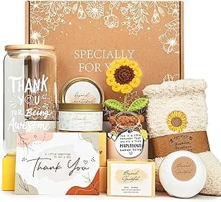 Thank You Gifts for Women, Appreciation Gifts for Coworkers Teacher with 16oz Thank You for Being Awesome Glass, Employee Appreciation Gift Box Thanksgiving Christmas Gift set