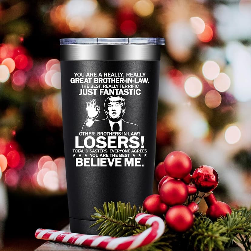 Brother In Law Gifts - Christmas, Birthday, Fathers Day, Gifts for Brother In Law - Cool Brothers In Laws Gift From Sister - 20oz Tumbler