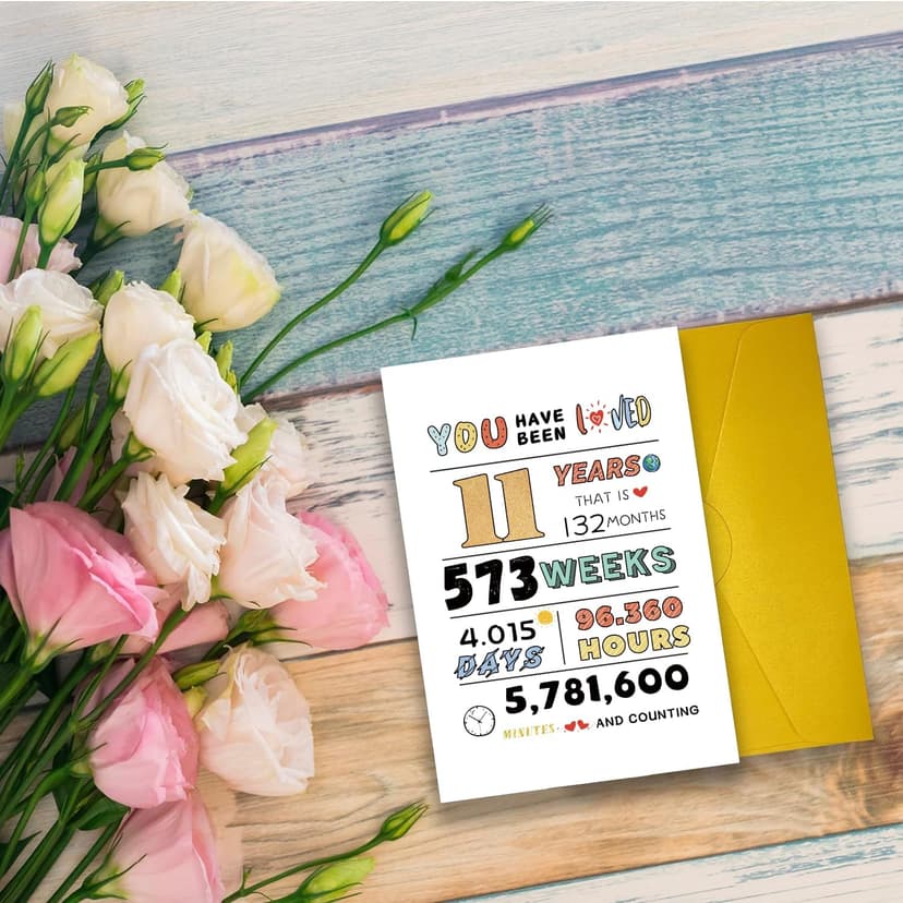 Cute 11th Birthday Card for Boys Girls, Ideal eleven Year Old Birthday Card Gift for Son Daughter Grandson Granddaughter, Happy Birthday Card for 11 Years Old Children, 11Th Birthday Decoration