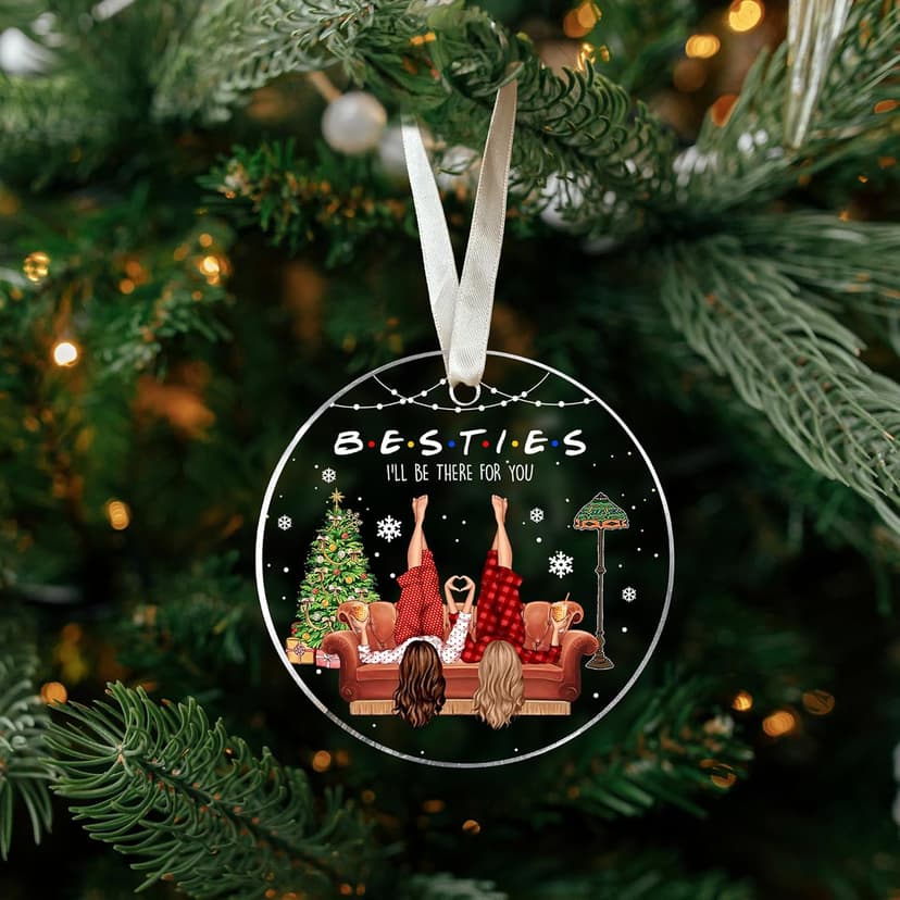 Best Friend Ornaments for Christmas Tree - Bestie Gifts - Friendship Christmas Ornaments - Acrylic Ornament