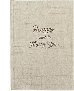 Reasons I Want to Marry You Wedding Gift Notebook - Write Love Letters To and From Bride & Groom - Linen Hardcover Letterpress and Embossed Journal for Proposal, Engagement, Anniversary, Fiance Gifts