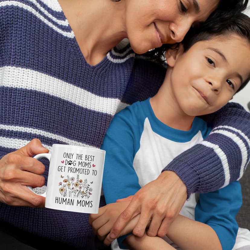 Mom To Be Gift, New Pregnancy Gifts For Expecting Mommy, Only The Best Dog Moms Get Promoted To Mug, Mama To Be gifts For Birthday Day, Mothers Day, Christmas (Mom)