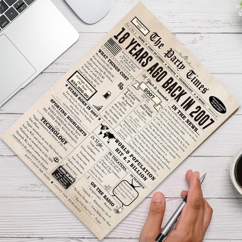 Huameigf Happy 18th Birthday Card for Son Daughter, Vintage 18th Birthday Gifts for Girls Boys, Retro 18 Year Old Birthday Decorations for Her Him, Best Gifts for 18 Bday Niece Nephew Friend