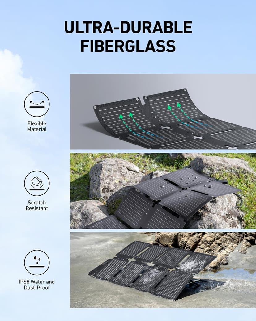 Anker SOLIX C200 DC Power Bank Station and 60W Solar Panel, 192Wh Portable Power Station, LiFePO4 Battery, 200W Solar Generator, for Outdoor, Camping, Traveling, and Emergencies