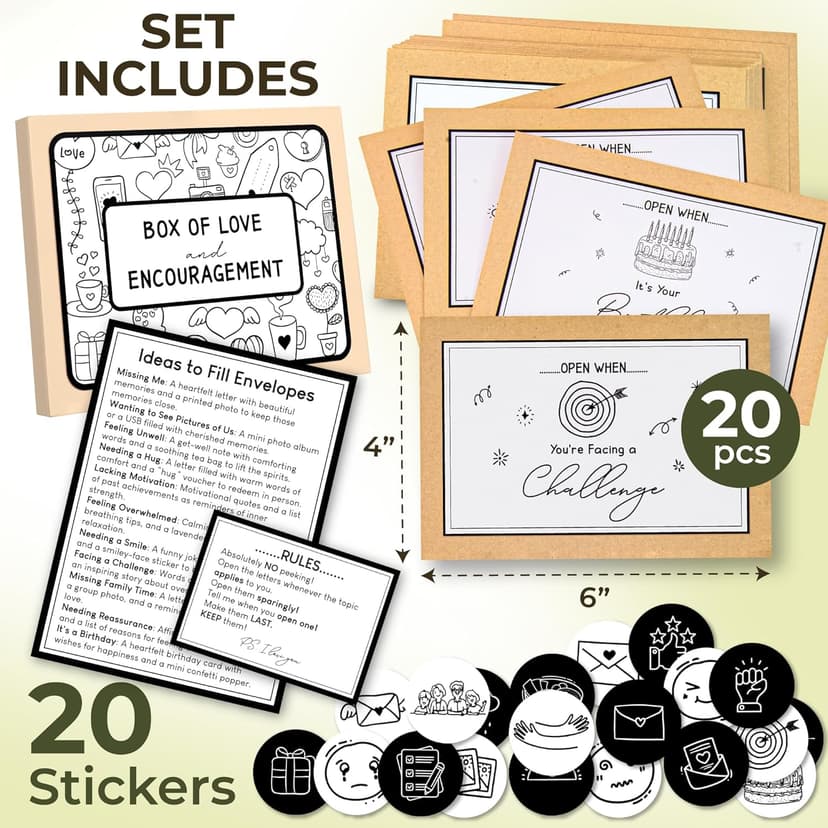 Open When Envelopes For College Student - High School Graduation Gift Card Book 2025, Open When Letters For Boyfriend, Colleges Survival Kit Going To College Gifts For Her, Him, Daughter