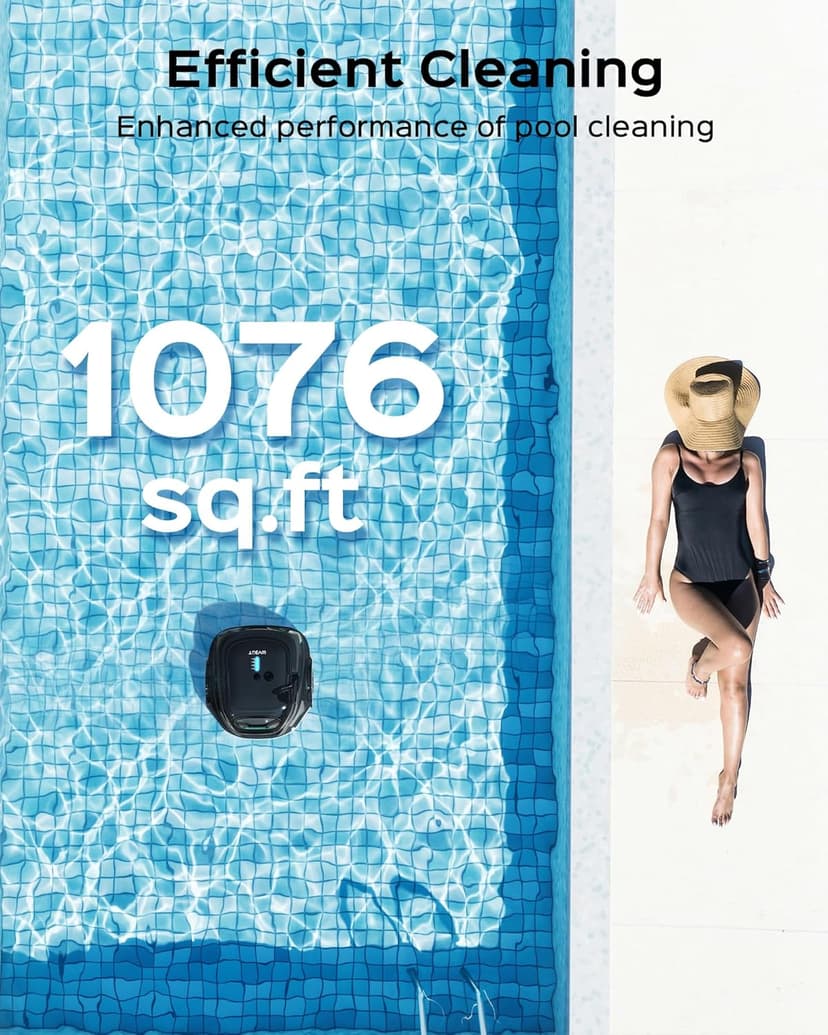 (2025 Upgraded) WYBOT A1 Pool Vacuum for Above Ground Pool, Automatic Cordless Robotic Pool Cleaner with 120 Mins, Double Filters, LED Indicator, 2.5H Charging, Ideal for Plat Pools
