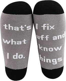 MBMSO Maintenance Worker Gifts 2 Pairs That's What I do I Fix Stuff and I Know Things Socks Handyman Gifts Repair Man Gift