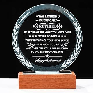 YWHL Retirement Gifts for Men Women 2025 Happy Retirement Gifts Decorations Crystal Keepsake Plaque Farewell Gift Best Retired Gift Idea for Coworker Boss Teacher Friends Doctor Nurse Police