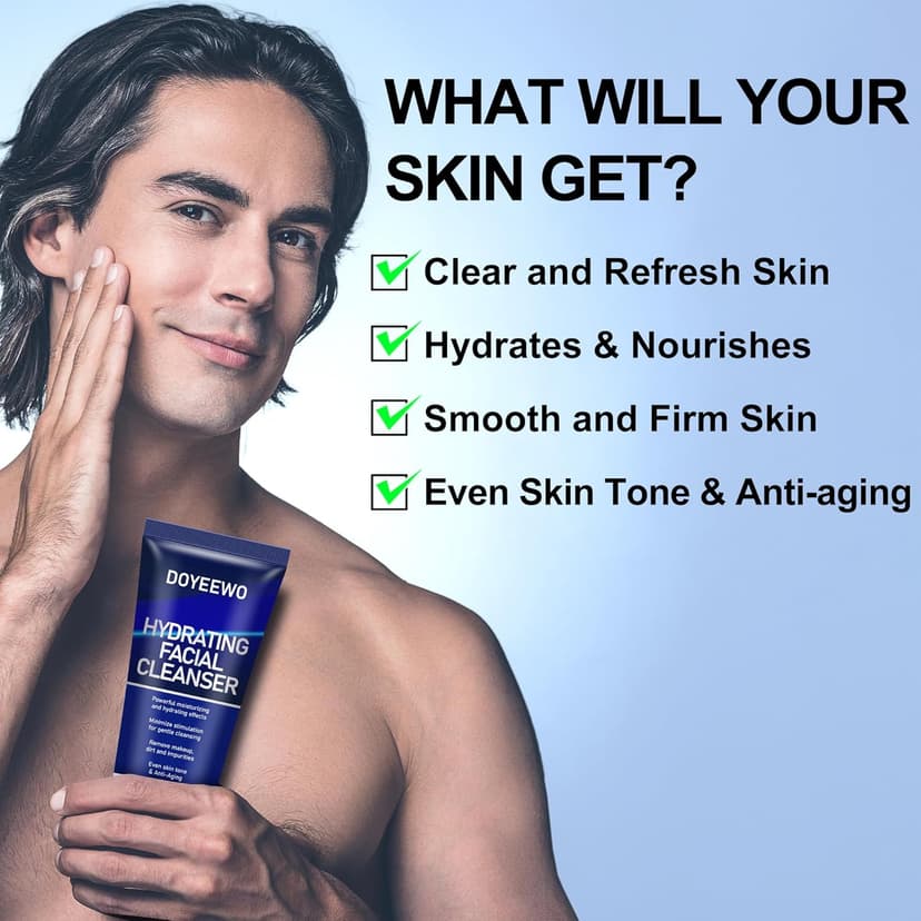 Skin Care for Men, Hydrate, Firm, Anti-Aging & Wrinkle Facial Skin Care Routine Kit Set,Mens Christmas Gifts Stocking Stuffers Secret Santa Gifts for Men Him Dad Boyfriend Husband Birthday Valentines