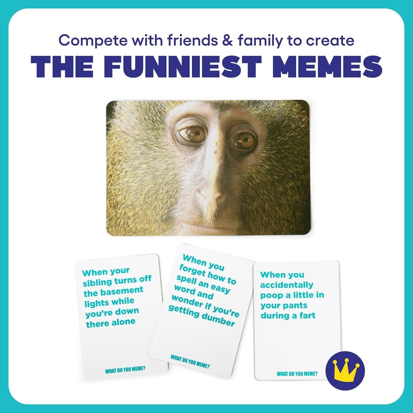 WHAT DO YOU MEME? Family Edition by Relatable, Now with Refreshed Content - Kids Games 8+, Family Games for Kids and Adults, The TikTok Viral Sensation, Includes 300 Caption Cards, 108 Photo Cards