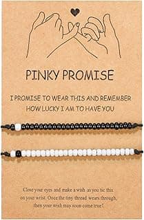 UNGENT THEM Pinky Promise Matching Bracelet for Couples Soulmate Man Distance Relationship Gifts for Women Men Him Her…