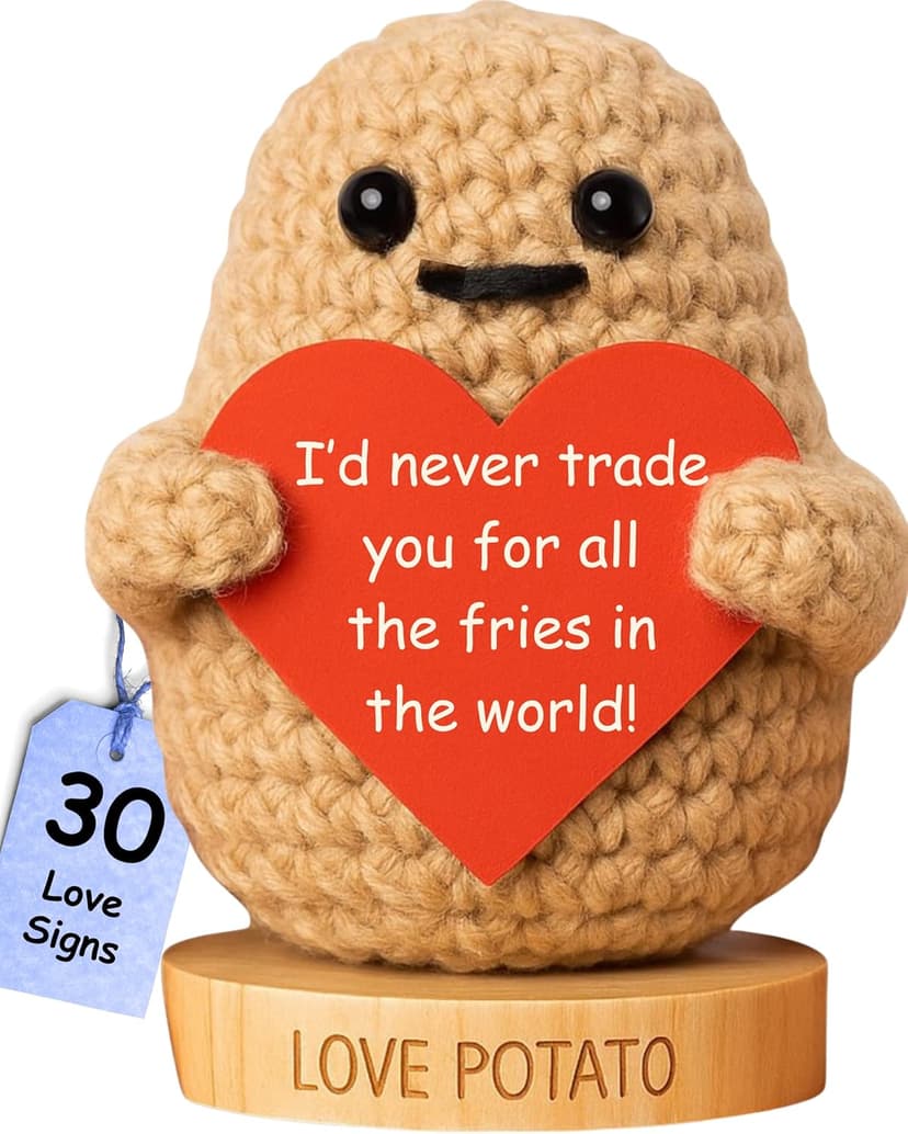 Gift for Husband or Boyfriend - Cute Potato Crochet with 30 Romantic Signs for Him | I Love You Gift Idea for Couples Anniversary, Engagement | Birthday Gift for Men from Wife or Girlfriend