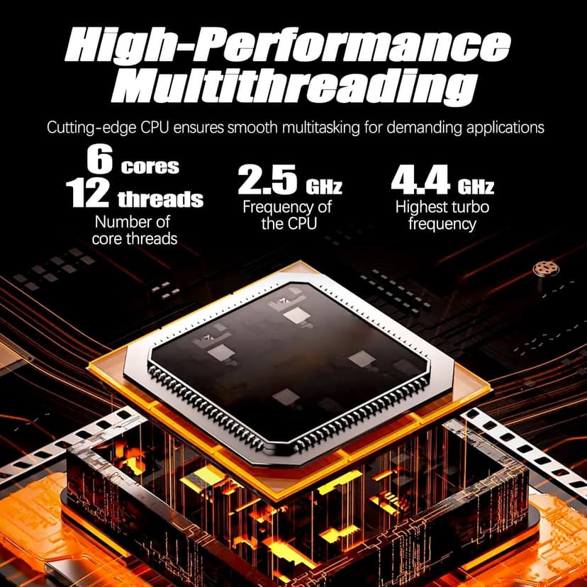 LXZ Gaming PC Desktop, I5-12400F, 2.5GHz, GeForce RTX 3050 6GB, 16GB DDR4 RAM, 1TB NVME SSD, for Gaming and Work, Black