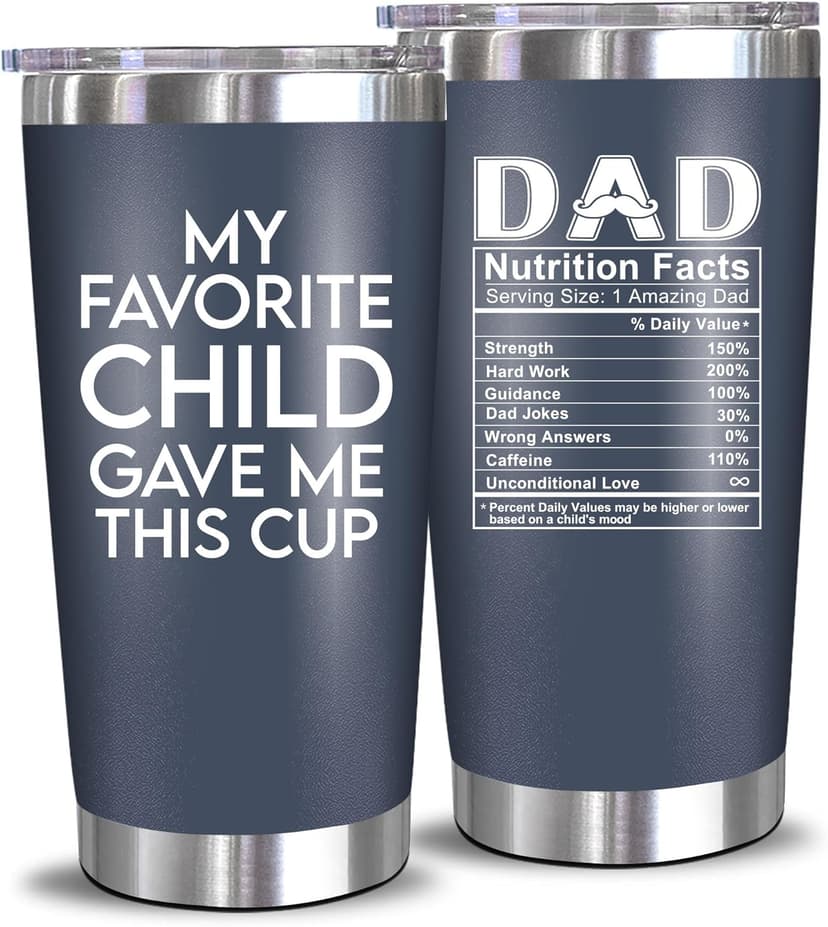 NewEleven Fathers Day Gift For Dad - Birthday Gifts For Dad From Daughter, Son, Kids - Husband Gift - Birthday Present Ideas For Father, New Papa, Bonus Father From Daughter, Son - 20 Oz Tumbler