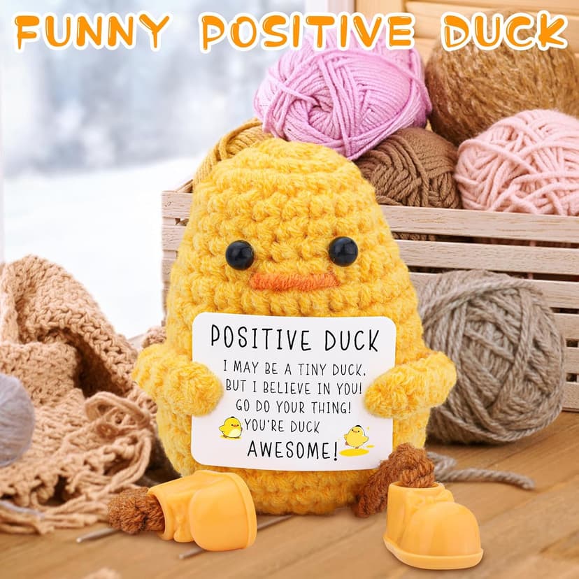 Birthday Gifts for Women Men Long Legged Cute Support Duck, Friend Colleague Teacher Graduation Gifts, Handmade Emotional Cheer Support Positive Funny Gift