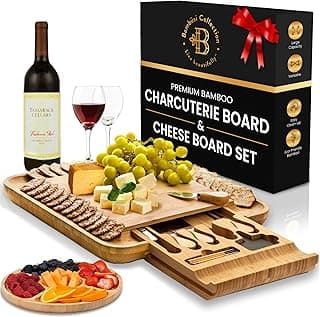 Charcuterie Board Gift Set - Bamboo Cheese Board and Knife Set - Housewarming Gifts for New Home, Wedding Gifts for Couples 2025, Bridal Shower Gifts, Birthday Gifts for Women