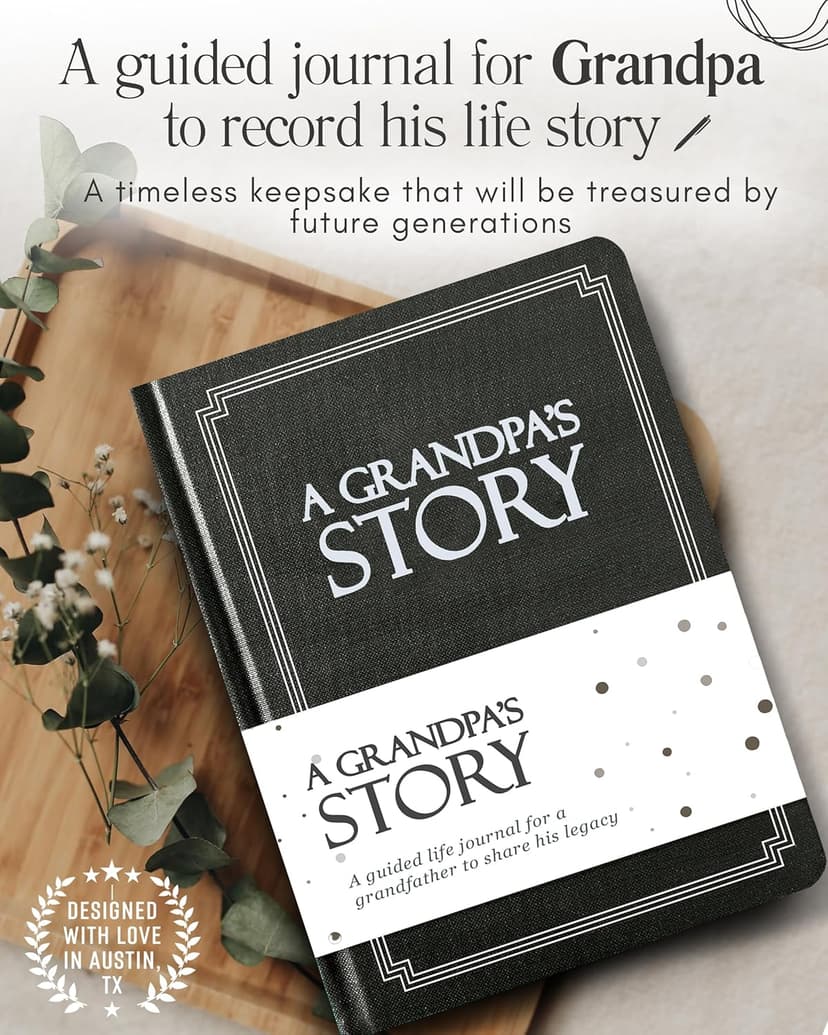Grandpa's Life Story Journal (Hardcover): A Meaningful Keepsake for Grandpa to Share His Journey & Memories, Book Includes 250+ Prompt Questions, Sentimental Gift for Father's Day, Birthday, Christmas