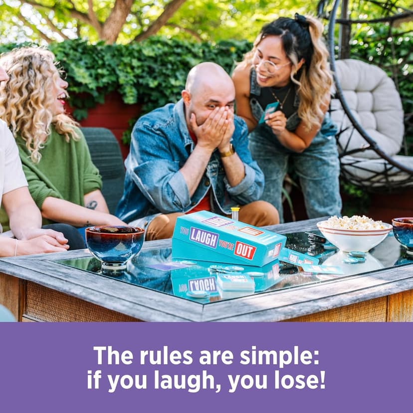 You Laugh You're Out A Party Game with Hilarious Charades Family Card Games for Adults & Kids, 125 Prompt Cards Fun Card Games for Family Game Nights, Gatherings, & Parties Ages 14+
