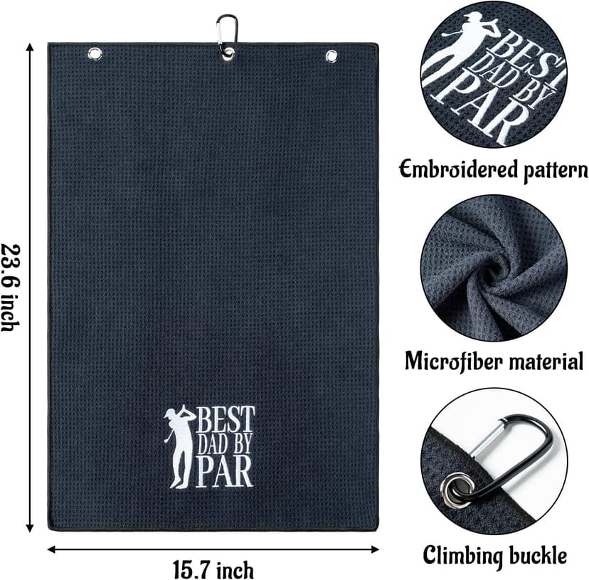 R HORSE 2Pcs Funny Golf Towel Gifts, Microfiber Embroidered Golf Towels for Bags with Clip, Sport Accessories Birthday for Men Women Golfer Fan