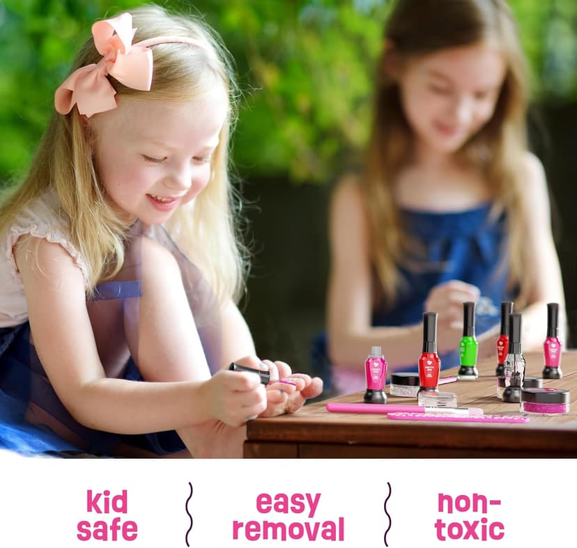 Nail Art Studio for Girls - Birthday Gift - Nail Polish Kit for Kids Ages 7-12 Years Old - Girl Gifts Ideas - Gift Set - Girly Stuff - Polish, Pens, Glitter, Stickers, Gems, Filer - 8 9 10 11 12 Year