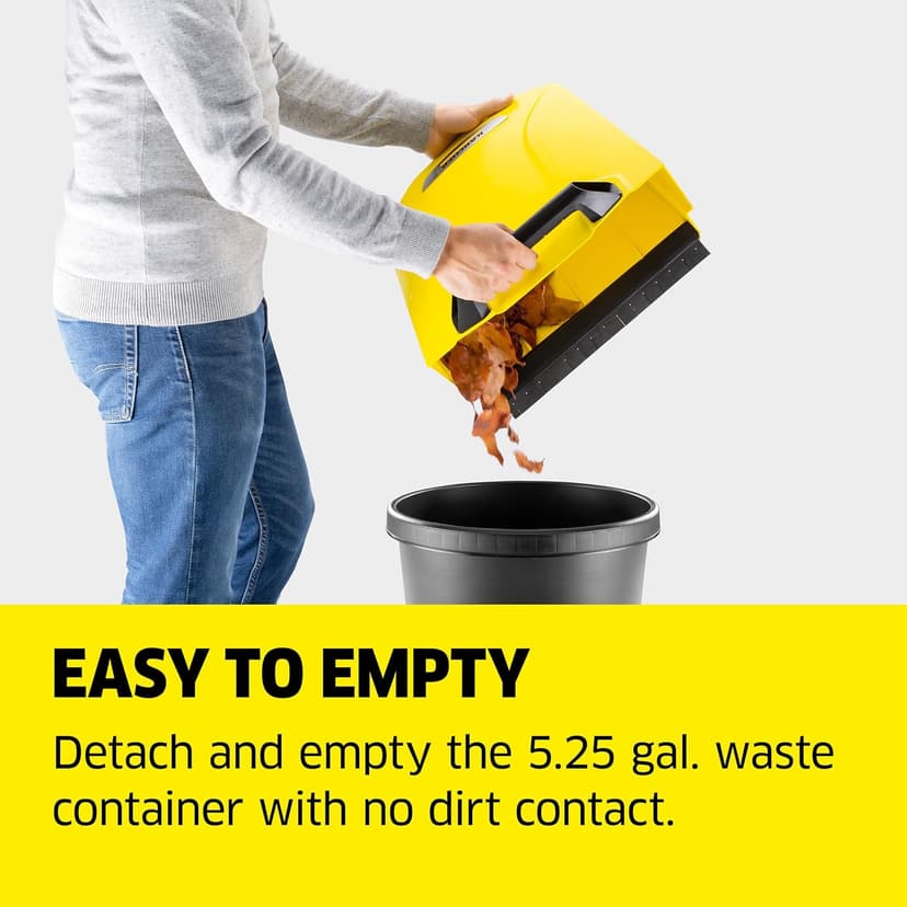 Kärcher Walk Behind Outdoor Push Sweeper S 4 Twin for Workshops, Warehouses or Garages - 5X Faster Than a Push Broom, 5.25 Gallon Capacity, 26.8" Sweeping Width