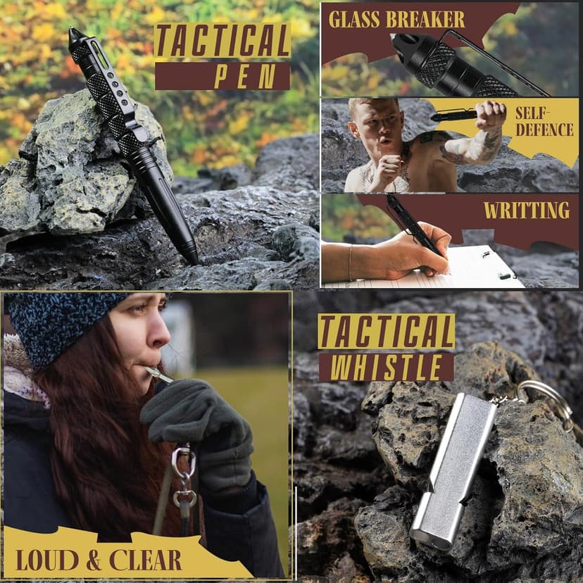 TRSCIND Gifts for Men Husband Dad Christmas, Survival Kit, Emergency Survival Gear and Equipment 14 in 1, Stocking Stuffers Birthday Gifts for Him Boyfriend, Hunting Fishing Camping Accessories, Cool Gadget