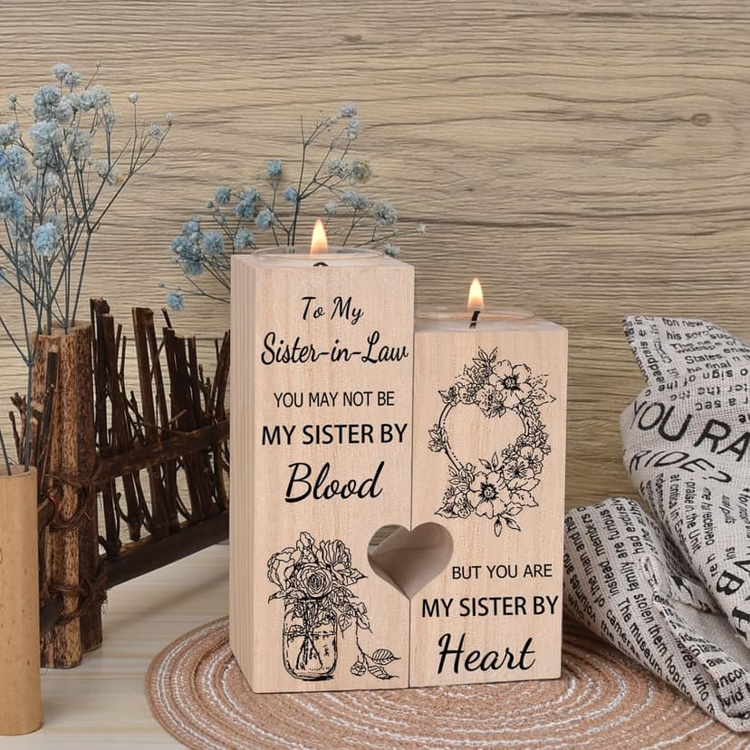 Sister in Law Gifts, Candlestick - Gifts for Sister in Law Birthday Christmas Mother's Day Wedding Gifts