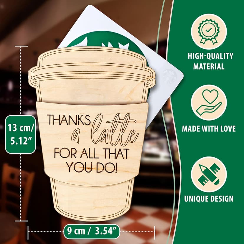 Thank You Gift - Coffee, Teach, Repeat Gift Card Holder - Lovely Teacher Gifts for Women, Men - Sturdy Plywood Card Holder - Teacher Appreciation Gifts for Wife, Husband - End Of Year Gifts for Teachers