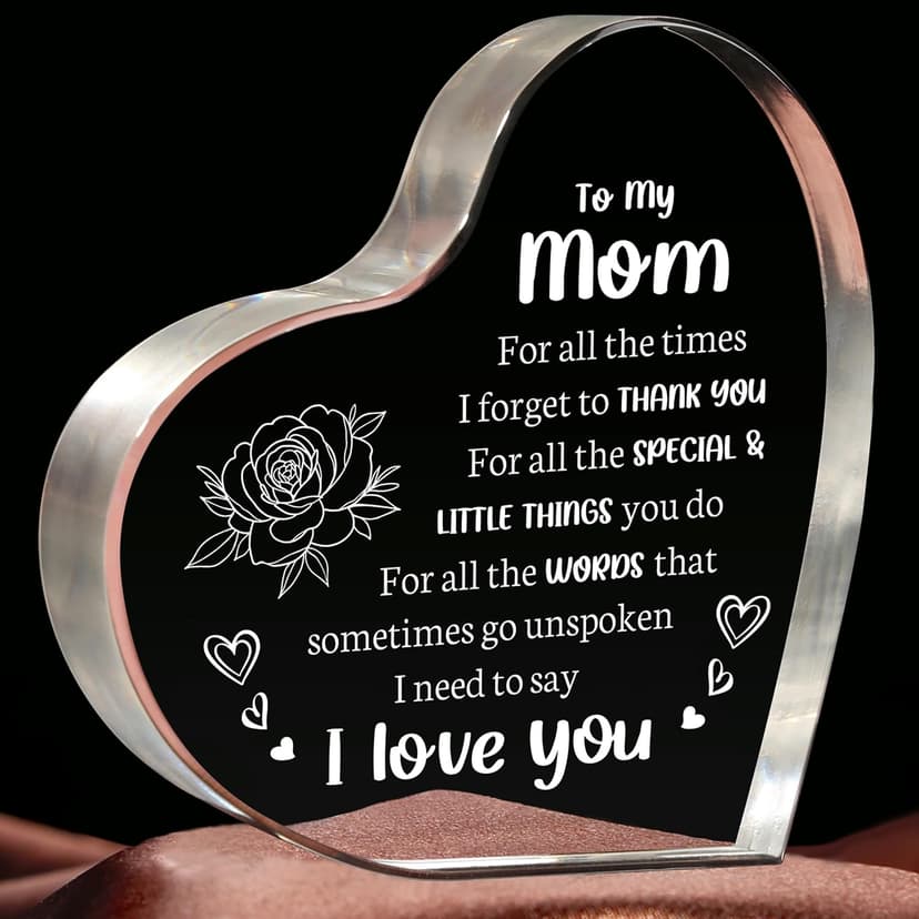 Gifts for Mom, Mom Birthday Gifts, I Love You Mom Gifts - Mother Acrylic Keepsake - Best Christmas Mother's Day Gifts for Mom from Daughter Son