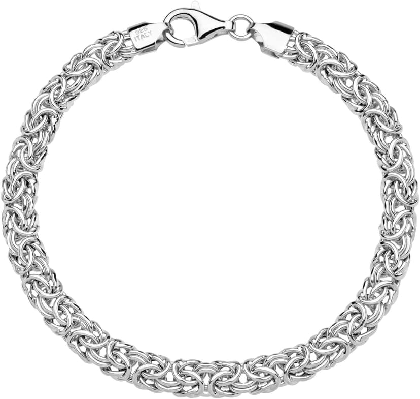 Miabella Italian 925 Sterling Silver Byzantine Bracelet for Women, Handmade in Italy