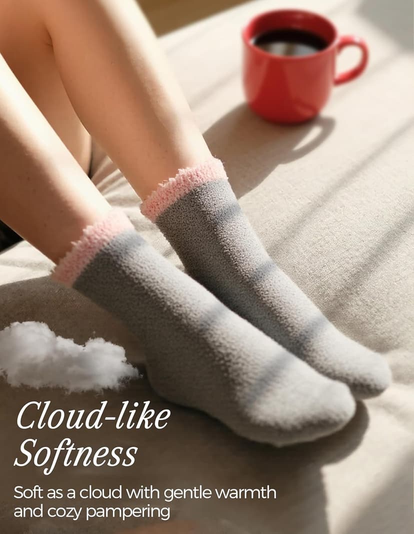 TEHOOK Warm & Cozy Gifts for Women, Fluffy Fuzzy Sock, Plush Sleeping Slipper Socks - Soft Warm Fabric