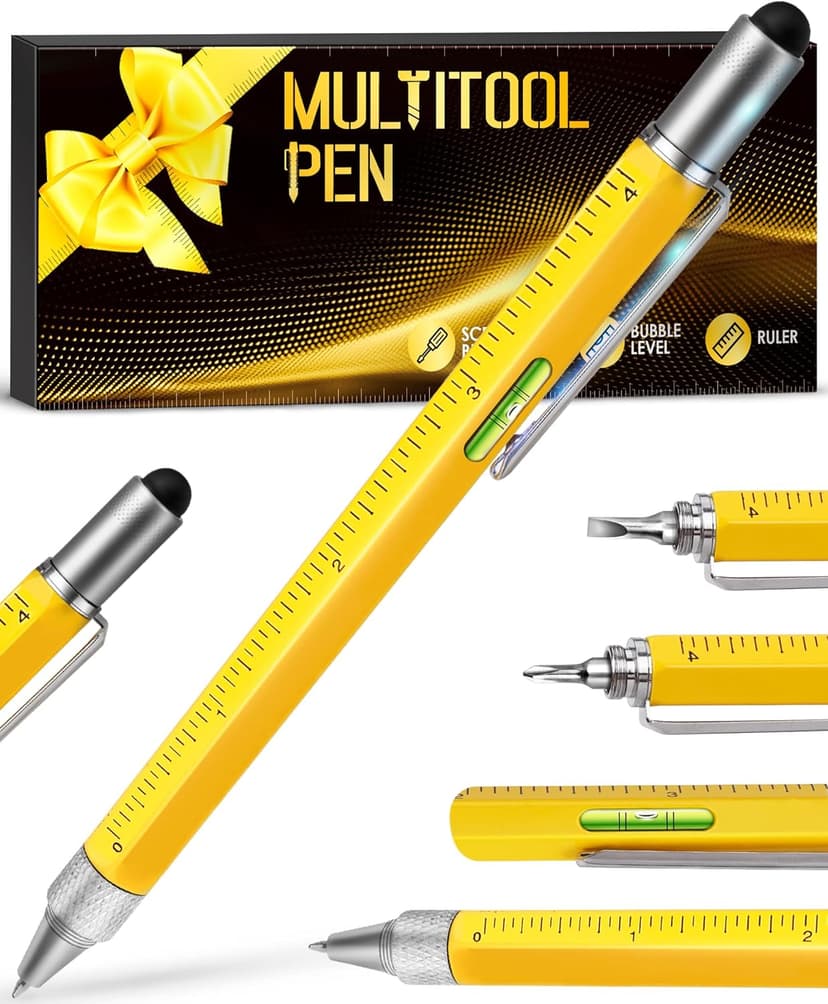 Stocking Stuffers for Men, Gifts for Him, Multitool Pen Christmas Birthday Present, Ideas for Guys Husband Who Have Everything, Tools Cool Gadgets Birthday, White Elephant for Adults Women Dad Grandpa