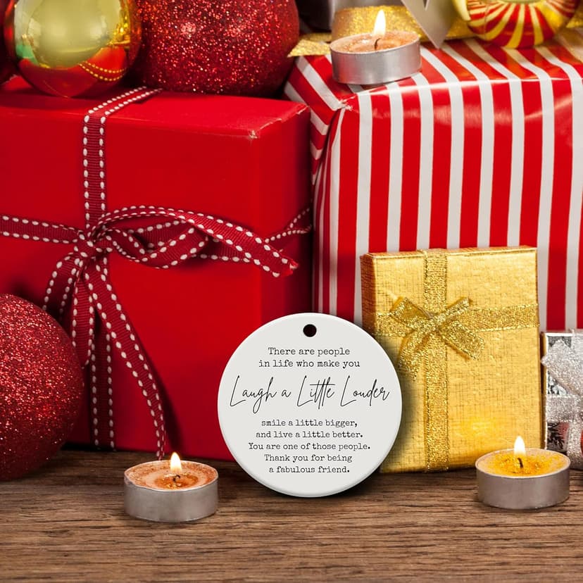 Friendship Gifts for Women, Best Friend, Funny, Work Besties, Sister, Friend Ornaments for Women, Ceramic Christmas Ornaments