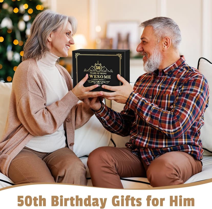 50th Birthday Gifts for Him Cool Gifts for 50 Year Old Man Happy 50th Birthday Decorations for Men Vintage 1975 Wine GlassToilet Paper Roll Novelty Socks Funny 50 Year Old Gift ideas for Mens