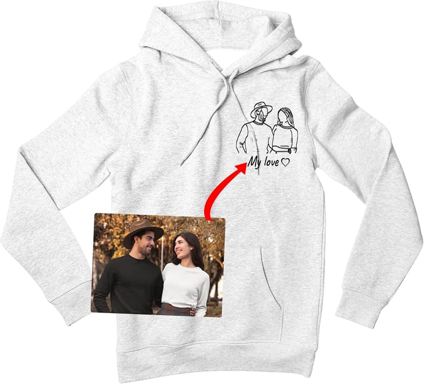 Custom Hoodies Design Your Own, Shirt Portrait From Photo, Valentines Customized Gifts For Boyfriend 2024